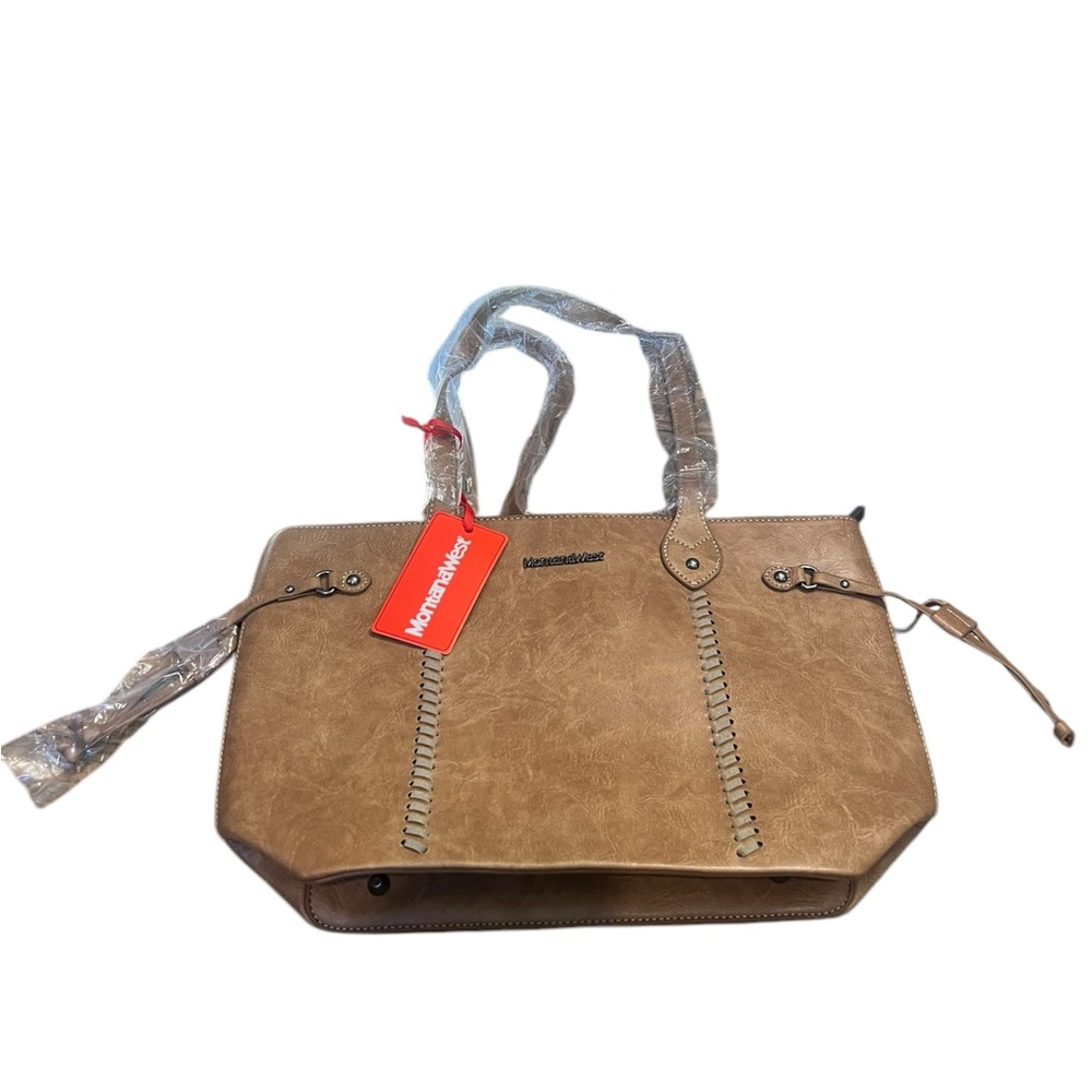 Montana West Tote. Tan. MWC – G0 970 TN. Faux leather. 16X 10.5